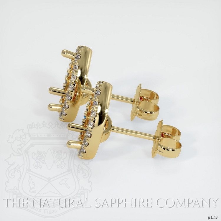 14K Yellow Gold Pave Earring Setting