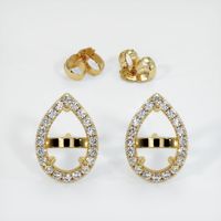 14K Yellow Gold Pave Earring Setting Image