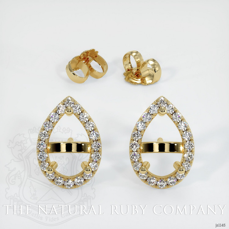 14K Yellow Gold Pave Earring Setting