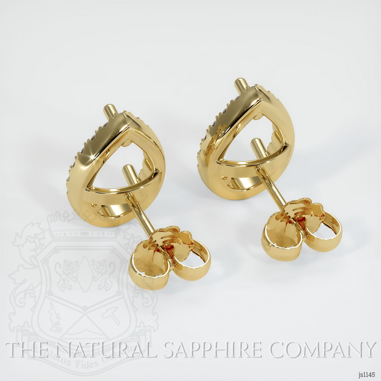 14K Yellow Gold Pave Earring Setting