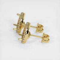 18K Yellow Gold Pave Earring Setting Image