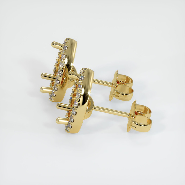 18K Yellow Gold Pave Earring Setting