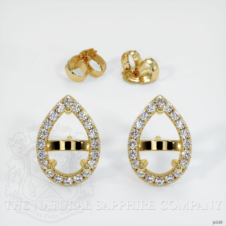 18K Yellow Gold Pave Earring Setting
