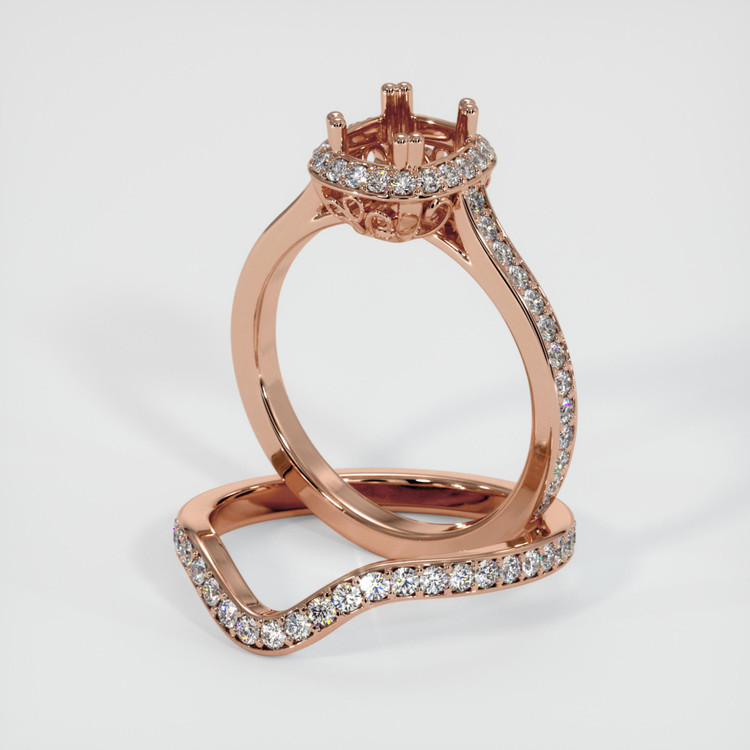 14K Rose Gold Antique Style Ring Setting