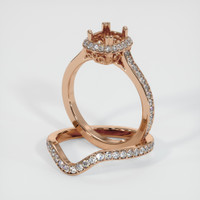 18K Rose Gold Antique Style Ring Setting Image