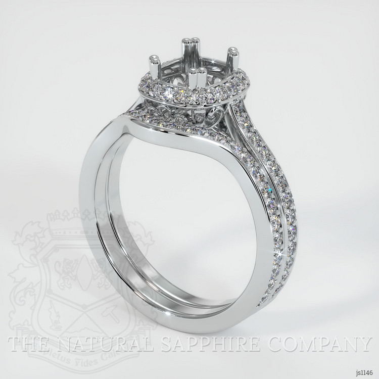 10K White Gold Antique Style Ring Setting