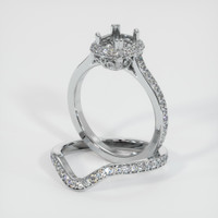 14K White Gold Antique Style Ring Setting Image