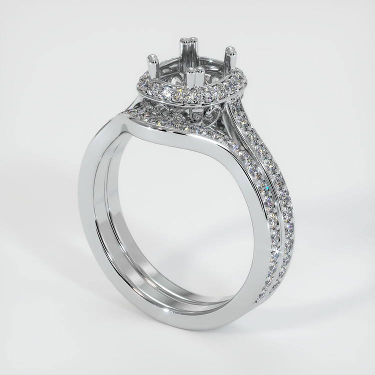 18K White Gold Antique Style Ring Setting