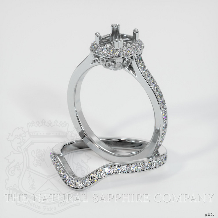 18K White Gold Antique Style Ring Setting