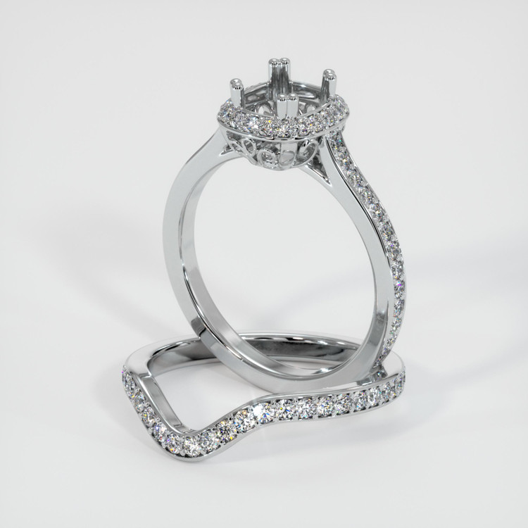 18K White Gold Antique Style Ring Setting