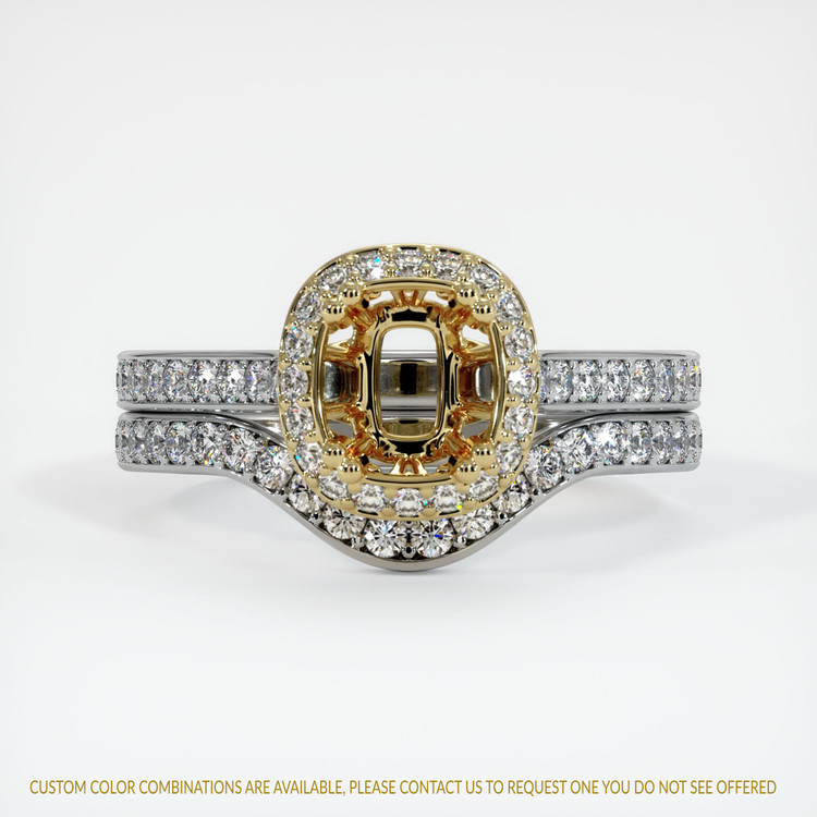 14K Yellow & White Antique Style Ring Setting