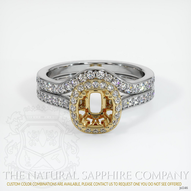 14K Yellow & White Antique Style Ring Setting