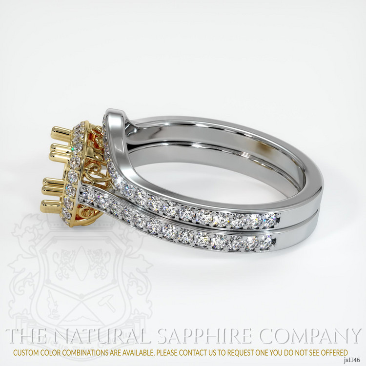 14K Yellow & White Antique Style Ring Setting
