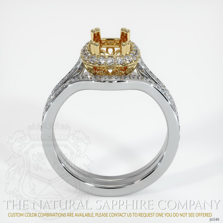 14K Yellow & White Antique Style Ring Setting