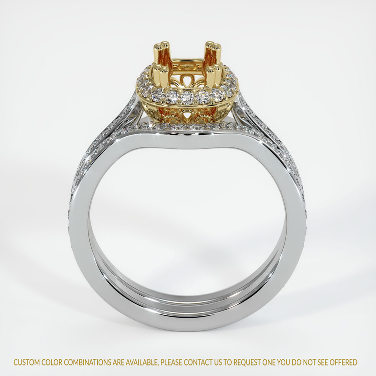 14K Yellow & White Antique Style Ring Setting