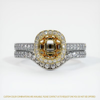 18K Yellow & White Antique Style Ring Setting Image