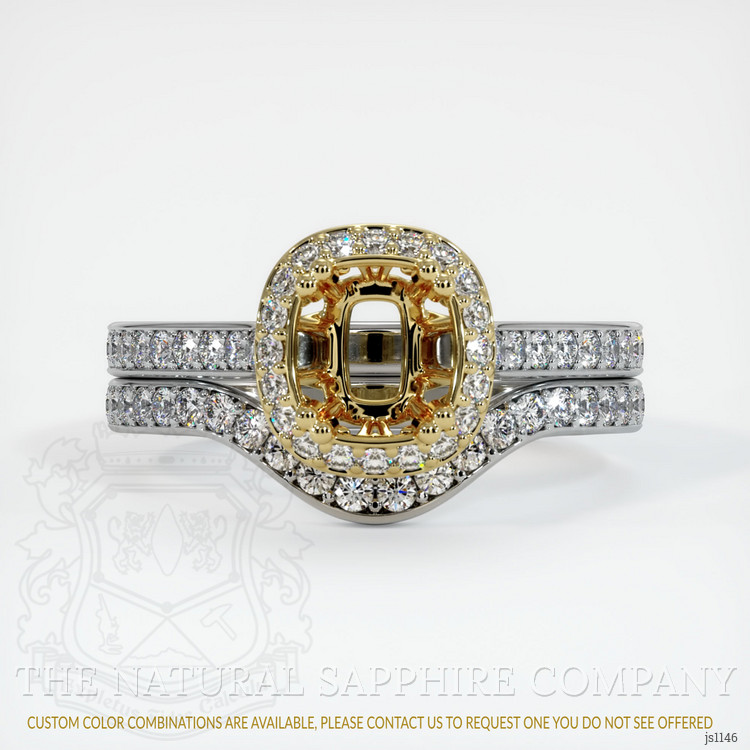 18K Yellow & White Antique Style Ring Setting