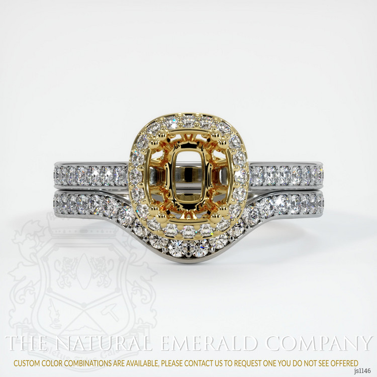 18K Yellow & White Antique Style Ring Setting