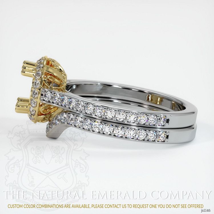 18K Yellow & White Antique Style Ring Setting