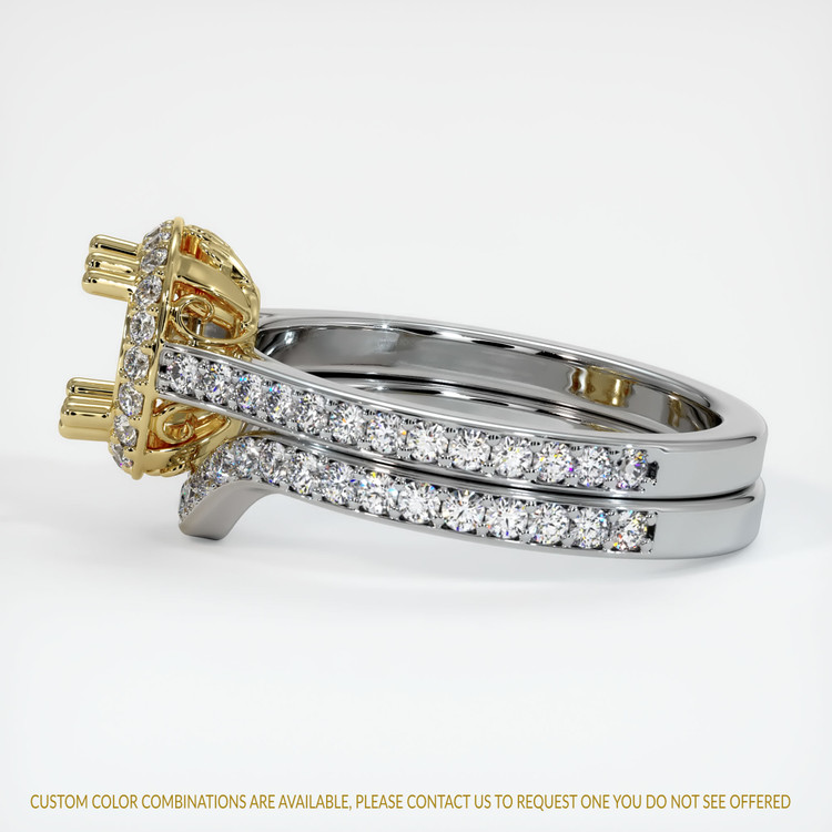 18K Yellow & White Antique Style Ring Setting