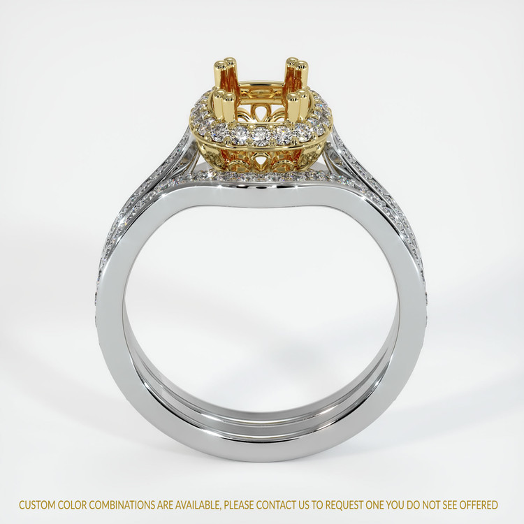 18K Yellow & White Antique Style Ring Setting