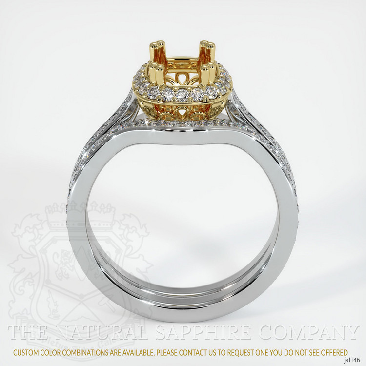 18K Yellow & White Antique Style Ring Setting