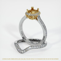 18K Yellow & White Antique Style Ring Setting Image