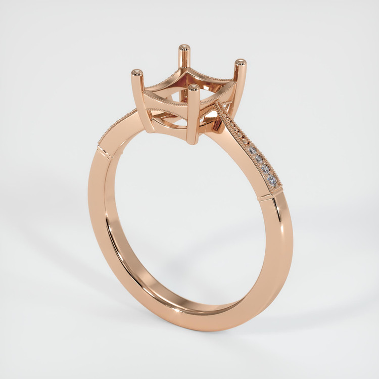 18K Rose Gold Antique Style Ring Setting
