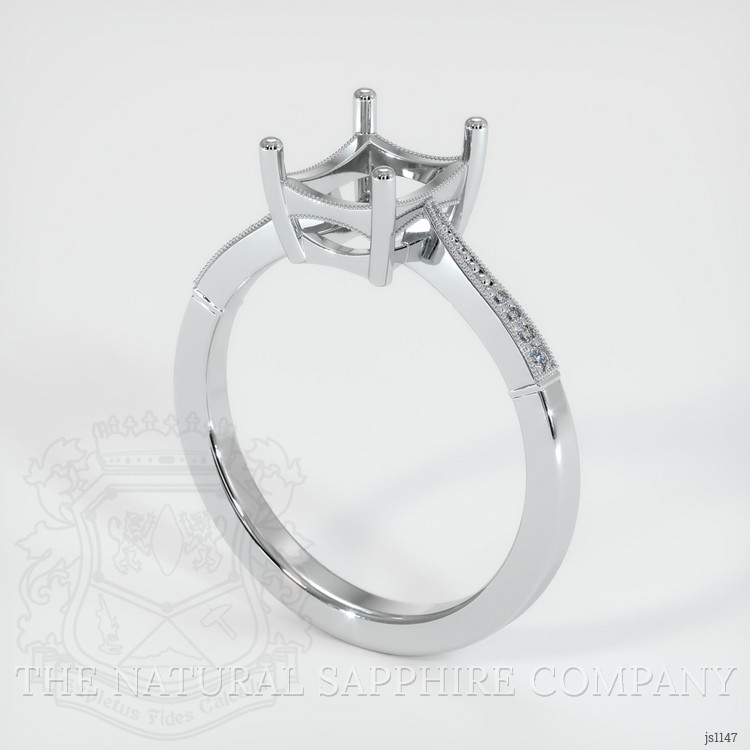 14K White Gold Antique Style Ring Setting