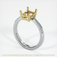 18K Yellow & White Antique Style Ring Setting Image