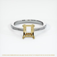 18K Yellow & White Antique Style Ring Setting Image