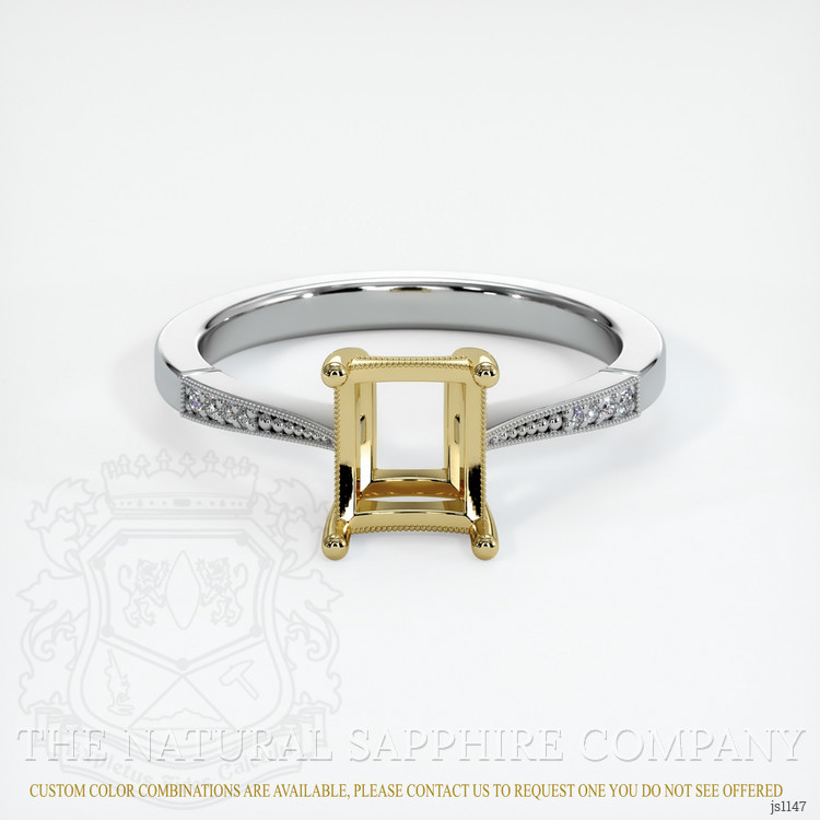 18K Yellow & White Antique Style Ring Setting