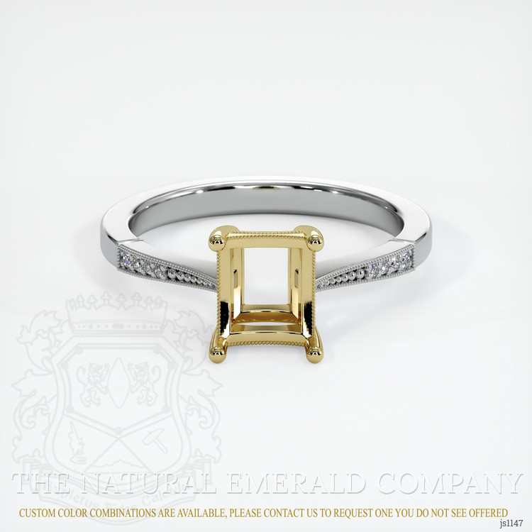 18K Yellow & White Antique Style Ring Setting
