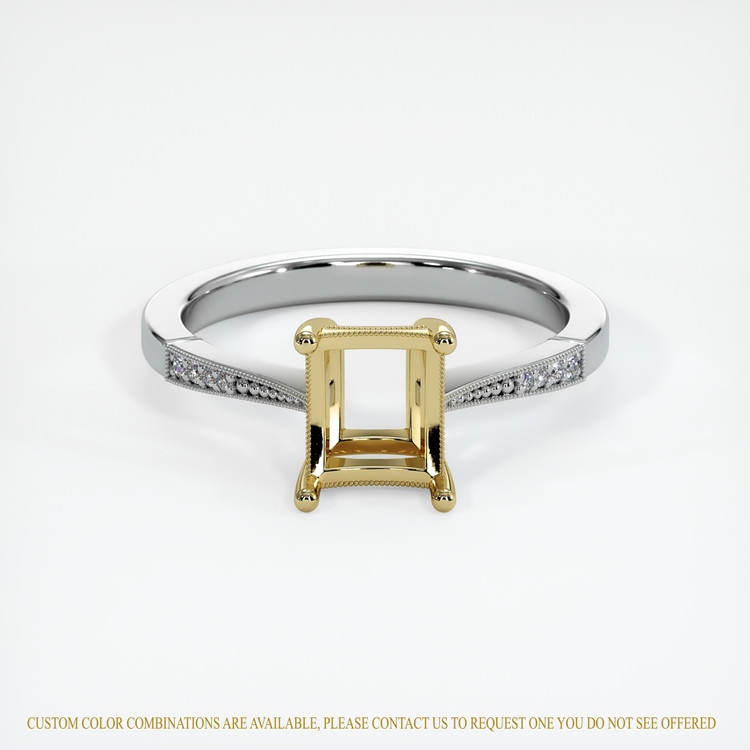 18K Yellow & White Antique Style Ring Setting