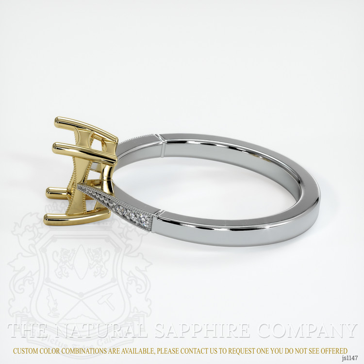 18K Yellow & White Antique Style Ring Setting