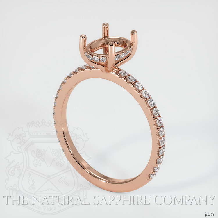 14K Rose Gold Pave Ring Setting