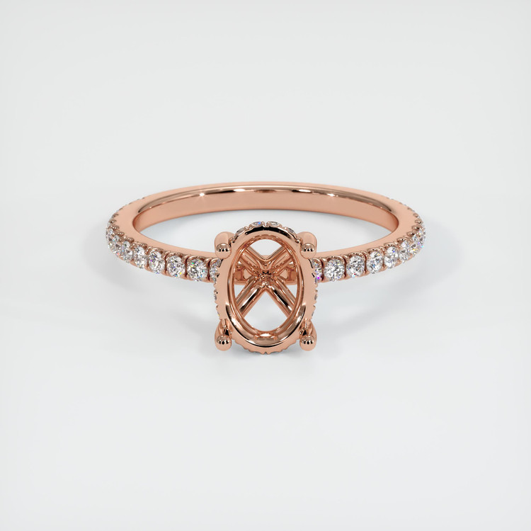 14K Rose Gold Pave Ring Setting