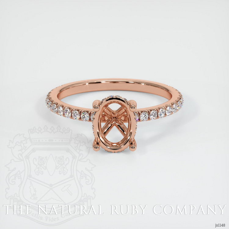 14K Rose Gold Pave Ring Setting