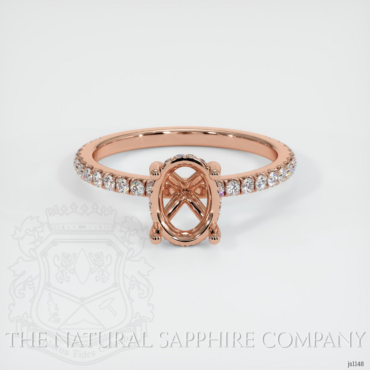 14K Rose Gold Pave Ring Setting