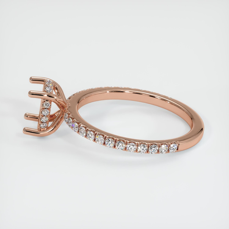 14K Rose Gold Pave Ring Setting