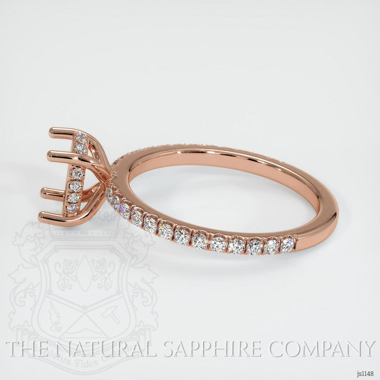 14K Rose Gold Pave Ring Setting