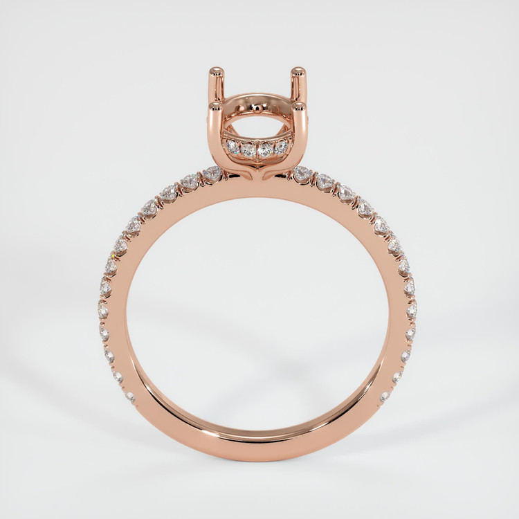 14K Rose Gold Pave Ring Setting