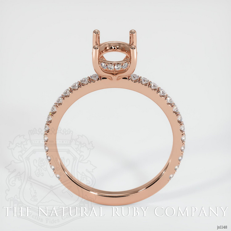 14K Rose Gold Pave Ring Setting