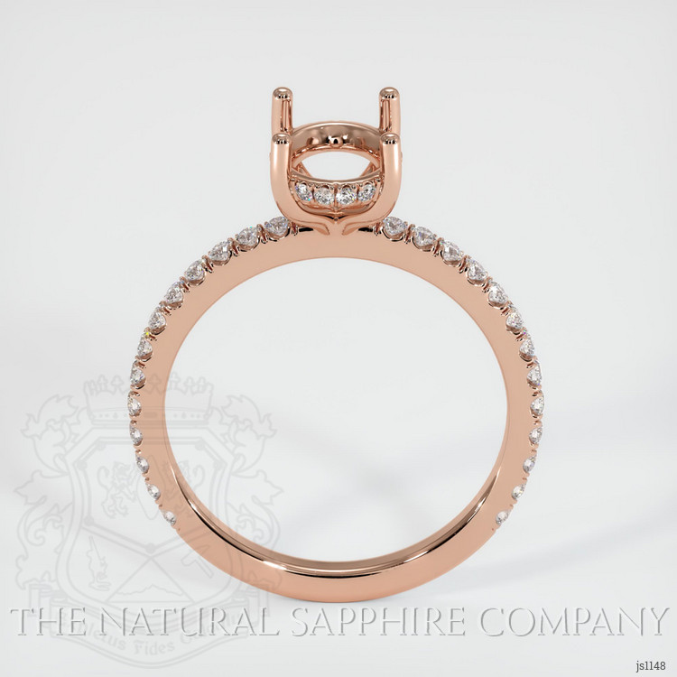 14K Rose Gold Pave Ring Setting