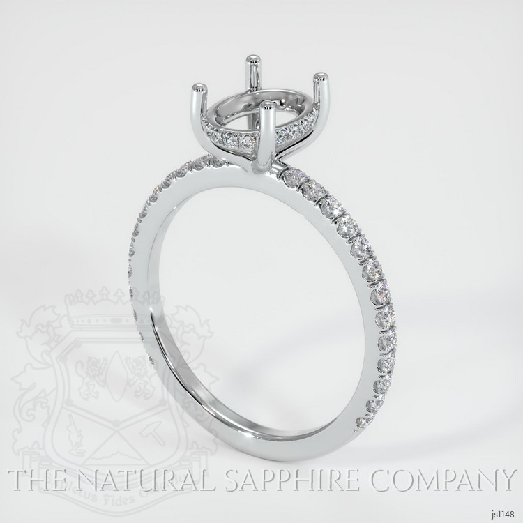 14K White Gold Pave Ring Setting