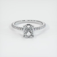 14K White Gold Pave Ring Setting Image