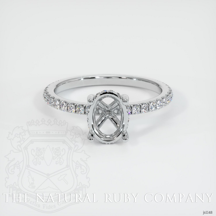 14K White Gold Pave Ring Setting
