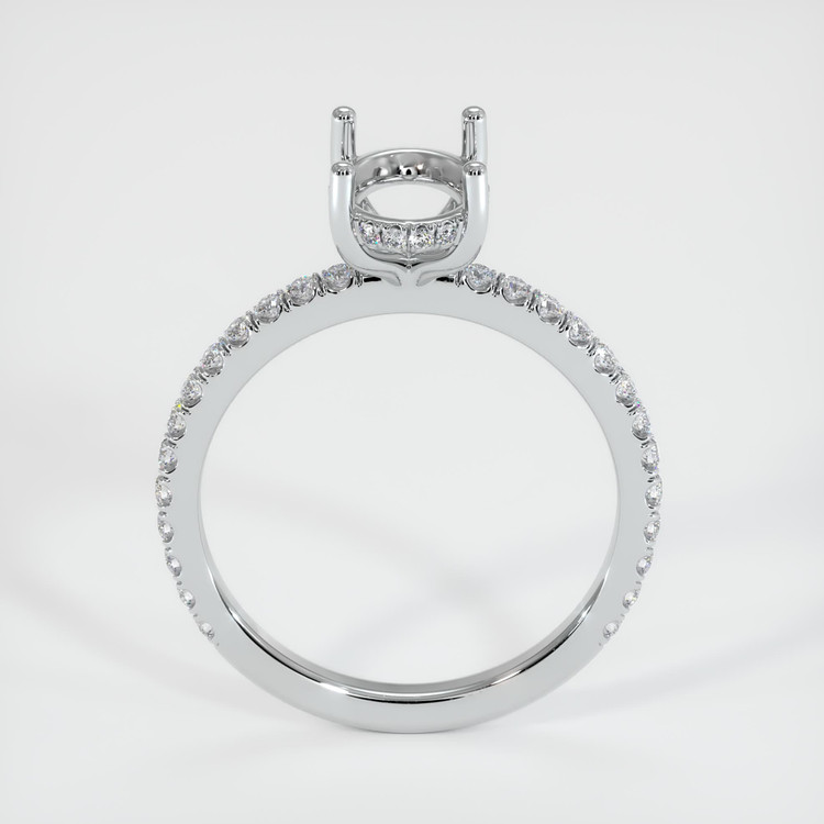 14K White Gold Pave Ring Setting
