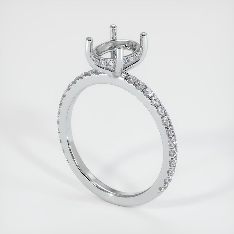 18K White Gold Pave Ring Setting