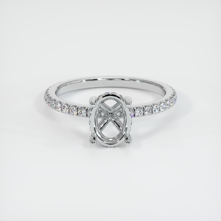 18K White Gold Pave Ring Setting